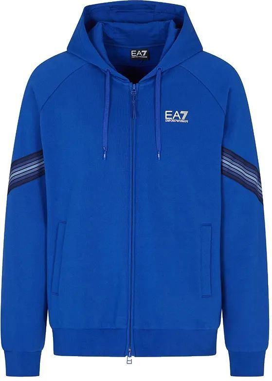 EA7 - Train 7 Lines M Hoodie Fz Tape - Hoodie - Blauw - Casual - Katoen