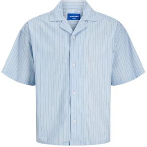 Jack & Jones Boxy Poplin Stripe Styd24 Overhemd Met Korte Mouwen