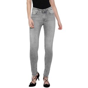 Only Blush Mid Waist Skinny Ankle Raw Rea0919 Jeans Grijs S / 34 Vrouw