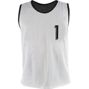 Sporti - France 1-10 - Omkeerbaar Trainingshesje - Set van 10 - Zwart-Wit en Rood-Blauw