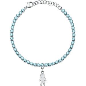 Le Petite Story Tennis Family Steel Aqua Cryst Armband