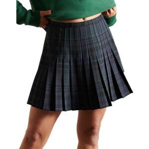 Superdry Check Pleated Mini Skirt Groen XS Vrouw