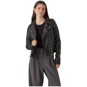 Vero Moda Bella Tall Leather Jacket Grijs XL Vrouw