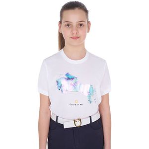 Equestro Girls´ Interference Jump Cotton Short Sleeve T-shirt Wit 14 Years Meisje