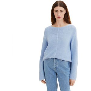 Tom Tailor Knit Pullover Mouline Sweater Blauw L Vrouw