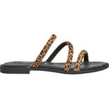 Pepe Jeans - PLS90646 - Leren Sandalen - Wildbruin - Dierenprint - Plat
