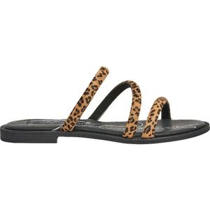 Pepe Jeans - PLS90646 - Leren Sandalen - Wildbruin - Dierenprint - Plat
