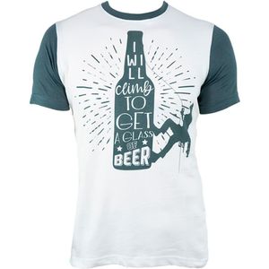 Jeanstrack Climb & Beer Short Sleeve T-shirt Wit M Man