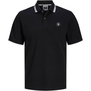 Jack & Jones Hass Logo Plus Size Short Sleeve Polo Zwart 4XL Man