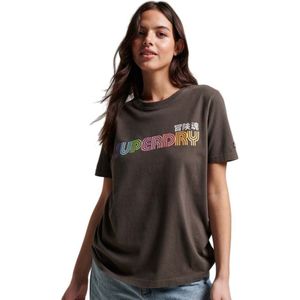 Superdry Vintage Retro Rainbow T-shirt Bruin 2XS Vrouw