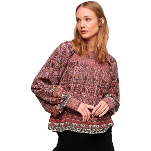 Superdry Printed Smock Long Sleeve T-shirt Roze XS Vrouw