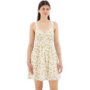 Superdry Lace Trim Sleeveless Short Dress Geel 2XS Vrouw