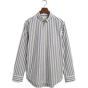 Gant Reg Stripe Long Sleeve Shirt Blauw,Grijs XL Man