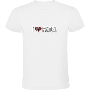 Kruskis I Love Padel Short Sleeve T-shirt Wit L Man