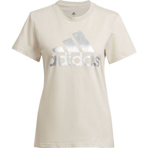 Adidas Loungewear Essentials Logo Short Sleeve T-shirt Beige S / Regular Vrouw