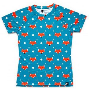 Hoopoe Fox Short Sleeve T-shirt Blauw L Vrouw
