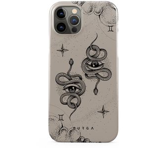 Gemini - iPhone 12 Pro Hoesje, Elite Dark (MagSafe) / Gold / Roze
