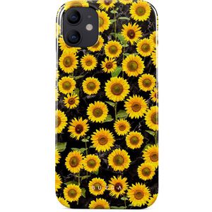 Sunflower Glimmer - iPhone 12 Hoesje, Elite Dark (MagSafe) / Gold
