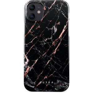 Rose Gold Marble - iPhone 12 Hoesje, Elite Dark (MagSafe) / Gold