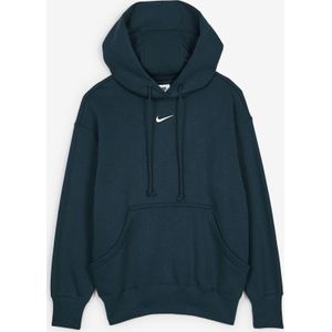 Nike Hoodie Phoenix Long Oversized  Marineblauw/wit  Dames