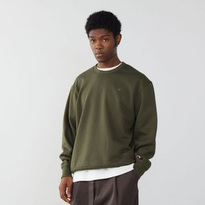 Champion Sweat Crew Embroidered Logo  Khaki  Heren