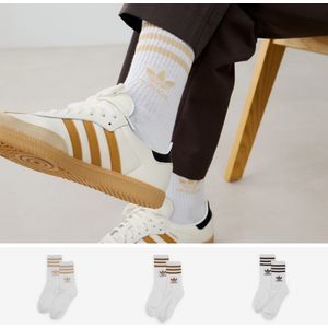 adidas  Chaussettes X3 Crew 3 Stripes Wit/beige Dames