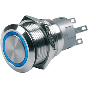 Schakelaar push-button on/off 24V blauw