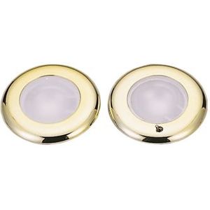 allpa Kunststof LED-Plafondlamp met messing ring  Ø77.2mm  inbouw  12-24V/1 8W  warm white chromen ring Ø77.2mm