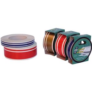 Colourstripes T1 mid blauw 19mm 10m wit