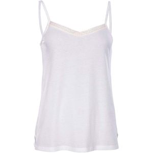 Living Crafts Bio-Damen-Schlaftop ""RUBINA"" mit flachem V-Ausschnitt, white cotton, Gr. L