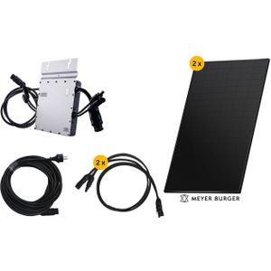 Balkonkraftwerk ""Meyer Burger"" 2 x 380W + Hoymiles Wechselrichter 800W + 10 m Schuko Kabel