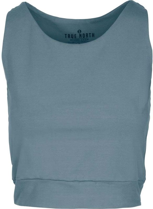 TRUE NORTH Bio-Damen-Crop-Top mit Rundhalsausschnitt, teal, Gr. XS