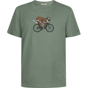GREENBOMB Bio-Herren-T-Shirt ""Finish Sloth"" mit Rundhalsausschnitt, pale green, Gr. XL