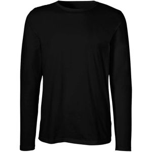 Neutral Bio-Herren-Langarmshirt mit Rundhalsaussschnitt schwarz, Gr. L