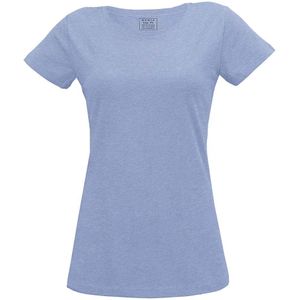 MELA Bio-Damen-T-Shirt blau melange, Gr. XL