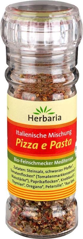 Herbaria Bio-Gewürzmischung ""Pizza e Pasta"" in Glasmühle, 50 g