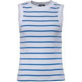 Living Crafts Bio-Damen-Top ""RITA"" aus Feinripp, azure blue/white, Gr. L