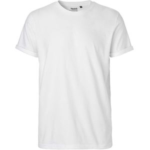 Neutral Bio-Herren-T-Shirt mit Roll-Up-Ärmeln, weiß, Gr. L