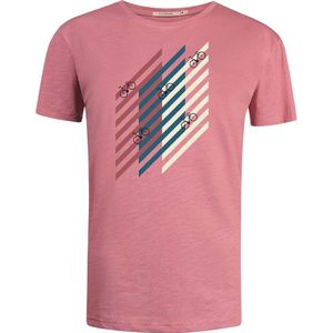 GREENBOMB Bio-Herren-T-Shirt ""Bike Grid"" mit Rundhalsausschnitt, old rose, Gr. XL
