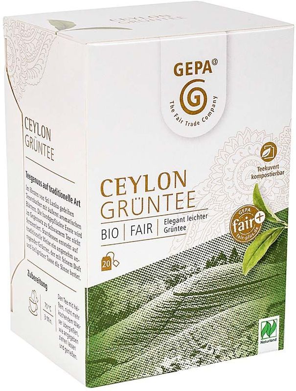 GEPA Grüner Bio-Tee Ceylon , 20 x 2 g