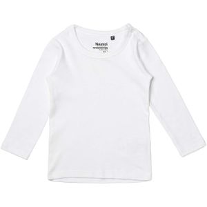 Neutral Bio-Baby-Langarmshirt mit Metalldruckknopf an der Schulter, white, Gr. 74
