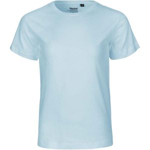 Neutral Bio-Kinder-T-Shirt mit Rundhalsausschnitt, light blue, Gr. 128/134