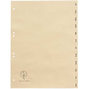 Register aus Tauenpapier Januar - Dezember, DIN A4