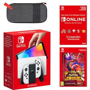 Nintendo Switch - OLED-model (wit) Pokémon Scarlet + Nintendo Switch Online individueel 3 maanden-bundel
