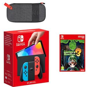 Nintendo Switch – OLED-model (neonblauw/neonrood) Luigi's Mansion 3-bundel