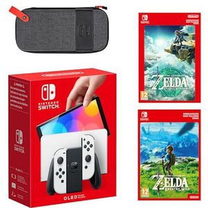 Nintendo Switch – OLED-model (wit) The Legend of Zelda: Tears of the Kingdom + The Legend of Zelda: Breath of the Wild-bundel