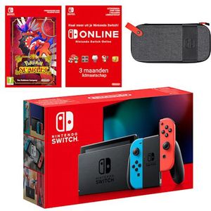 Nintendo Switch (neonblauwe/neonrode) Pokémon Scarlet + Nintendo Switch Online individueel 3 maanden-bundel
