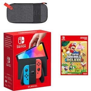 Nintendo Switch – OLED-model (neonblauw/neonrood) New Super Mario Bros. U Deluxe-bundel