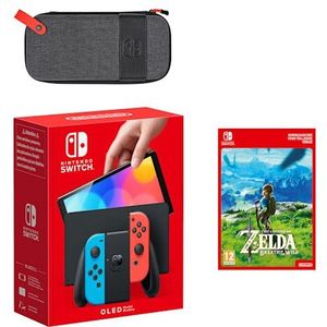 Nintendo Switch – OLED-model (neonblauwe/neonrode)  The Legend of Zelda: Breath of the Wild-bundel