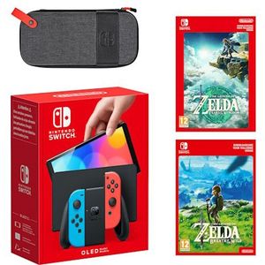 Nintendo Switch - OLED-model (neonblauw/neonrood) The Legend of Zelda: Tears of the Kingdom + The Legend of Zelda: Breath of the Wild-bundel